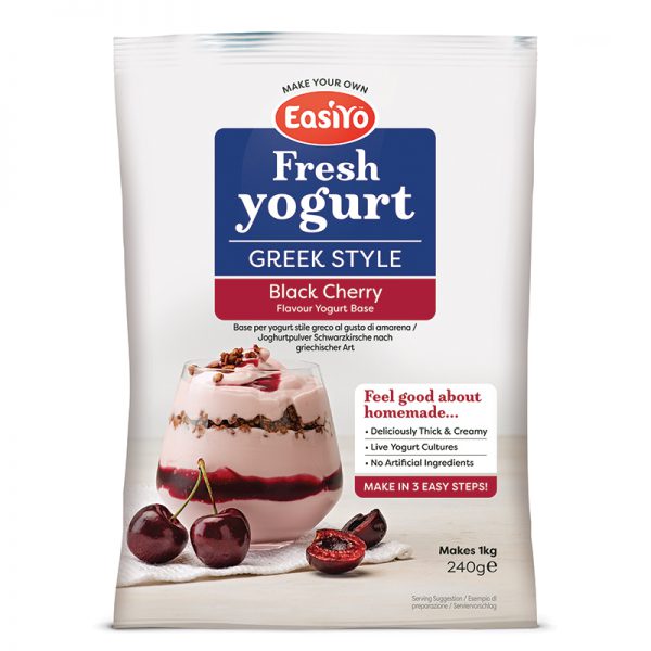 EasiYo Greek Style Black Cherry Yoghurt (1x)