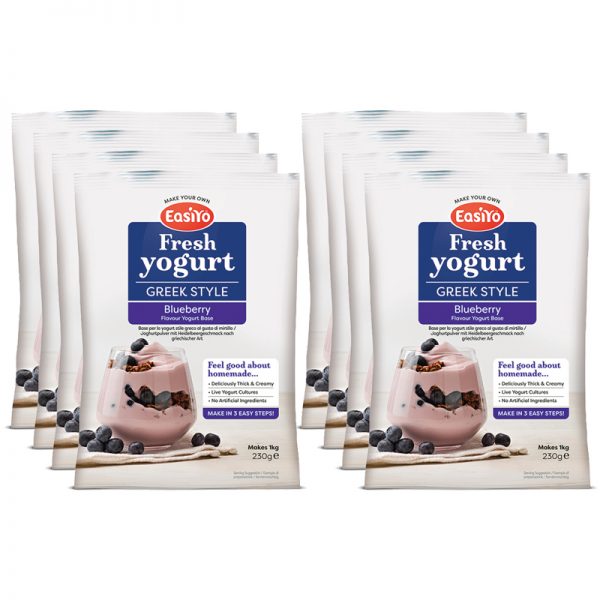 EasiYo Greek Style Blueberry Yoghurt (8x)