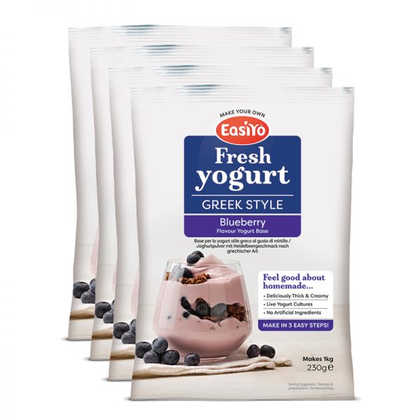 EasiYo Greek Style Blueberry Yoghurt (4x)