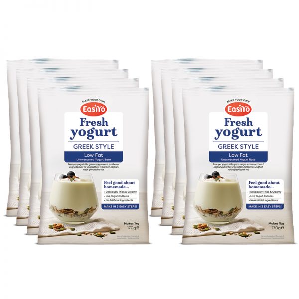 EasiYo Greek Style Low Fat Yoghurt (8x)