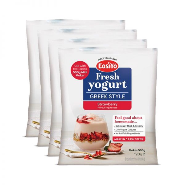 EasiYo Greek Style Strawberry Yoghurt | makes 500g (4x)