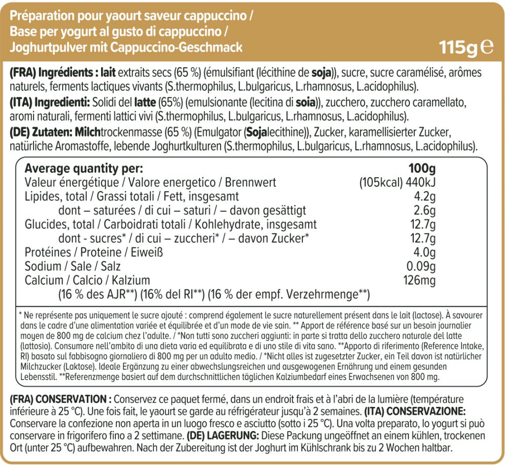 EasiYo Cappuccino Yoghurt makes 500g (4x)