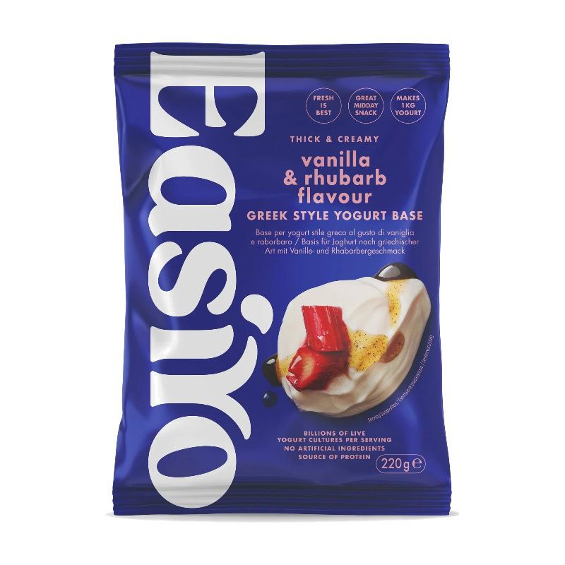 EasiYo 1041 EasiYo Greek Style Vanilla and Rhubarb Yoghurt powder sachet for homemade yogurt