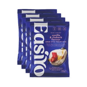 EasiYo Greek Style Vanilla and Rhubarb - value pack 4 sachets